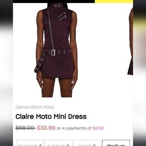 GEN KISS CLAIRE MOTO MINI DRESS